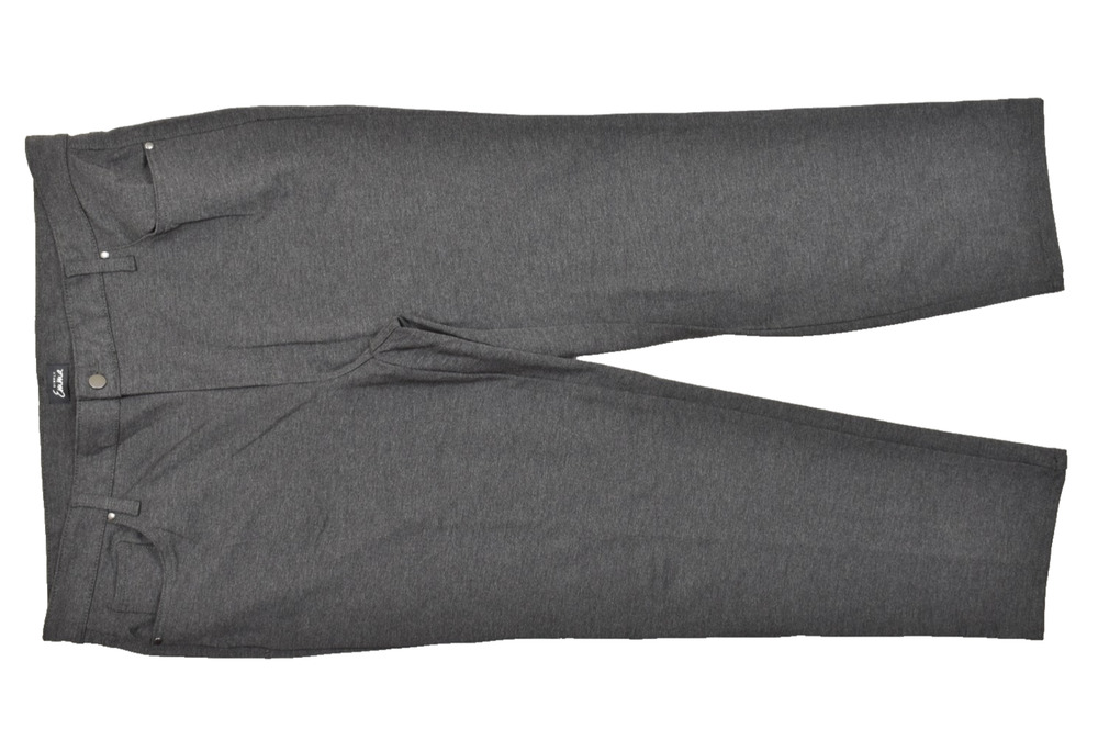 Simply Emma Women's Size 18W Charcoal Heather Ponte Pants 5-Pocket Stretch NEW
